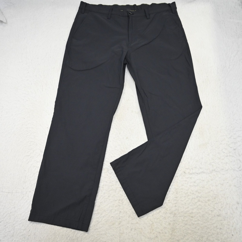 Eddie Bauer Hiking Pants Mens Size 38 x 30 Blue Nylon Stretch Flat Front - Picture 2 of 10